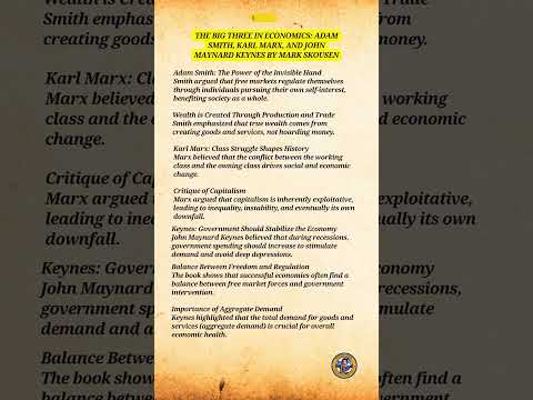 Thumbnail for Big Three in Economics summary: Adam Smith economic ideas: Karl Marx vs Adam Smith by Adam Smith, Free market, Mark Skousen, Karl Marx, John Maynard Keynes