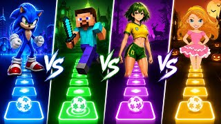 Sonic VS Minecraft VS Passo Solto VS Barbie - Tiles Hop EDM Rush | V Gamer 💥