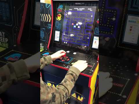 PAC MAN at Symths Toy store, it would be rude not to give it a try. #retrogaming #pacman