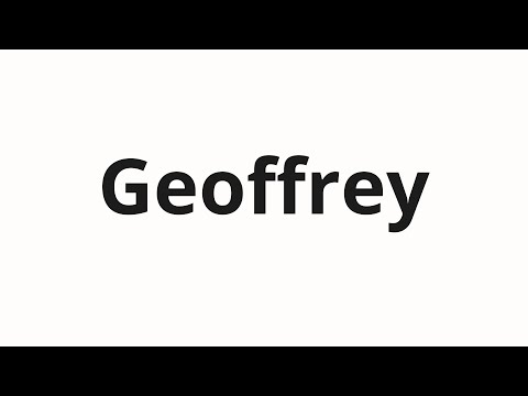 How to pronounce Geoffrey