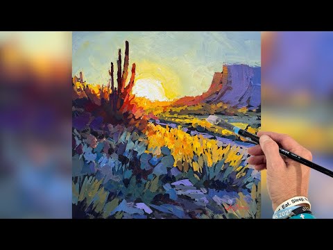 Painting Saguaros & Desert Glow | LIVE Paint-Along | Acrylic Landscape