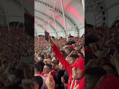 "LA ÚNICA HINCHADA QUE DESPUÉS DE UNA DERROTA SIGUE ALENTANDO" Barra: Baron Rojo Sur &bull; Club: América de Cáli