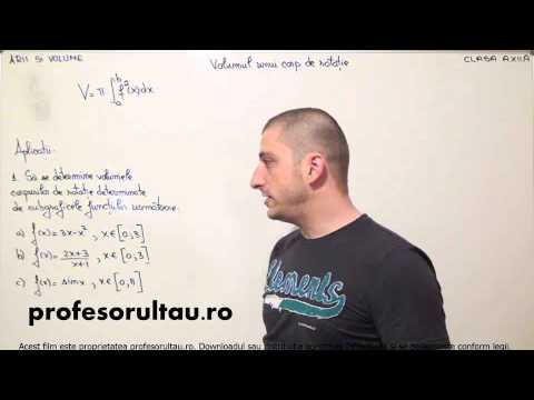 26   cls12   Arii si volume   volumul unui corp de rotatie   aplicatii - profesorultau.ro