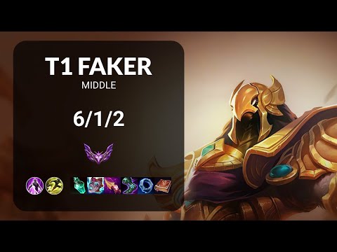 T1 Faker Azir vs Pantheon MIDDLE - KR MASTER Patch 15.6