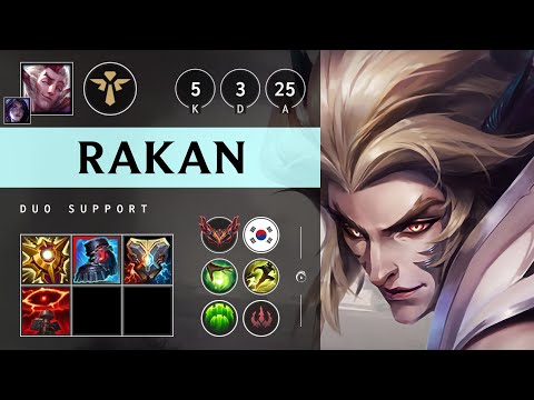 Rakan Support vs Nautilus - KR Grandmaster Patch 25.11