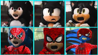Sonic The Hedgehog Movie DARK SONIC vs Spider-Man Uh Meow All Designs Compilation
