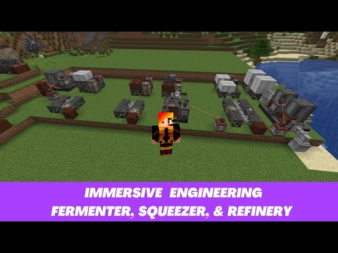 Minecraft Mod Spotlight ~ Immersive Engineering  ~ Fermenter, Squeezer, & Refinery ~Making Biodiesel