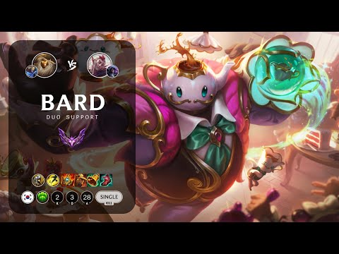 Bard Support vs Rakan - KR Master Patch 13.9