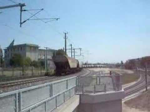 LTE 185 with a freight train