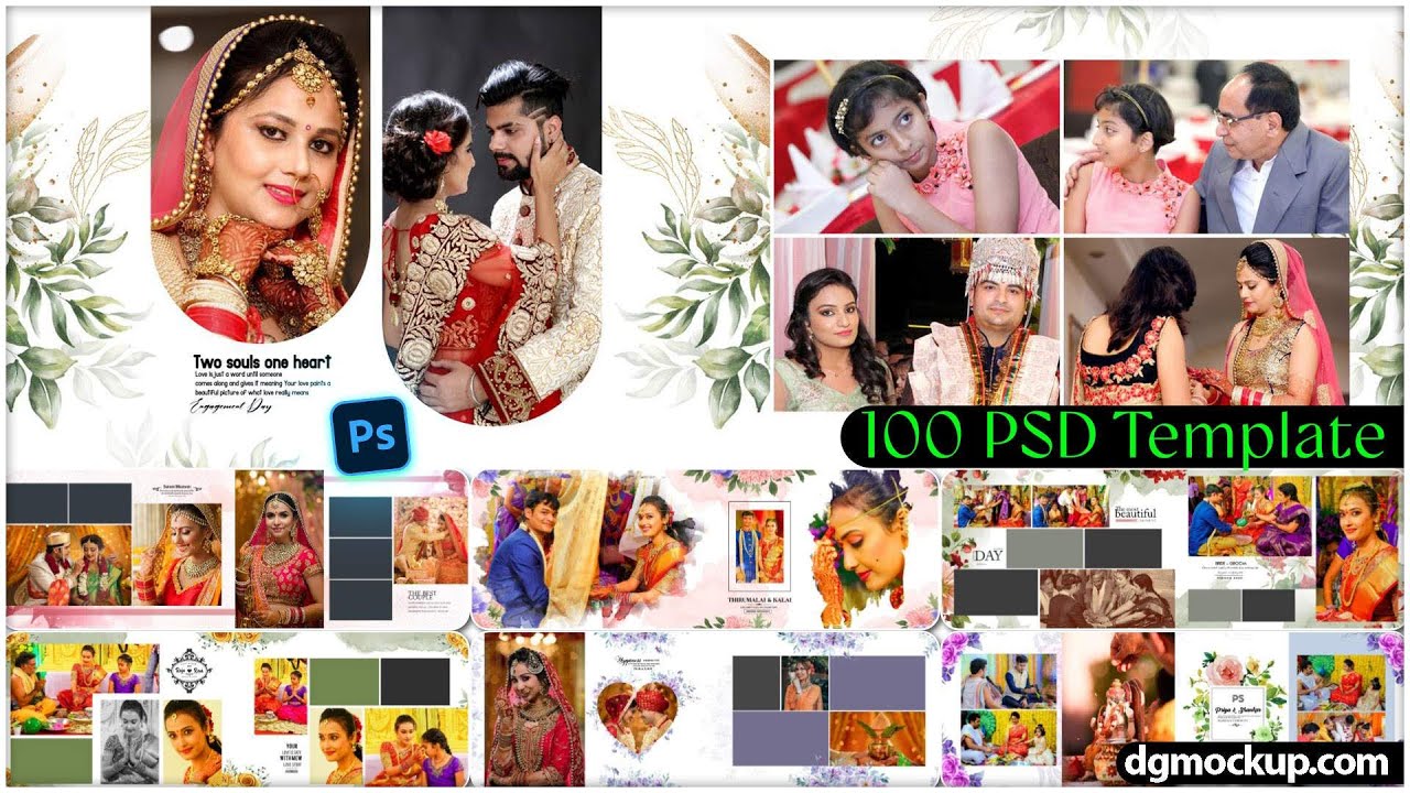 12x36 Floral Wedding Album Design | 100 PSD Templates Pack | Instant Download 🌸