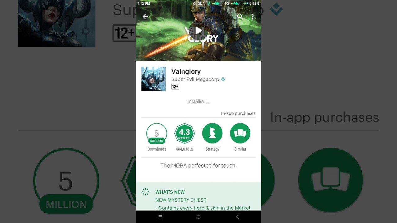 update vainglory without download obb again