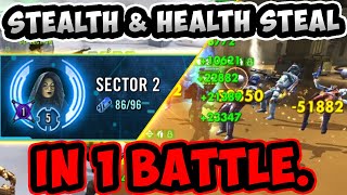 Health Steal Up and Stealth 60 Times in 1 Battle...Sector 2 is cheesy.