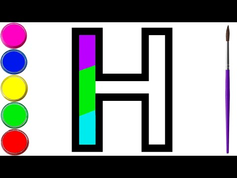 How to draw Letter H | Learn Alphabet | Drawing & Coloring for Kids and Toddlers | Easy Drawing