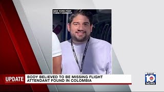 Body believed to be missing flight attendant found in Colombia