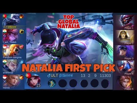 Natalia first pick in solo rank || top global Natalia gameplay by #bips_gaming_yt
