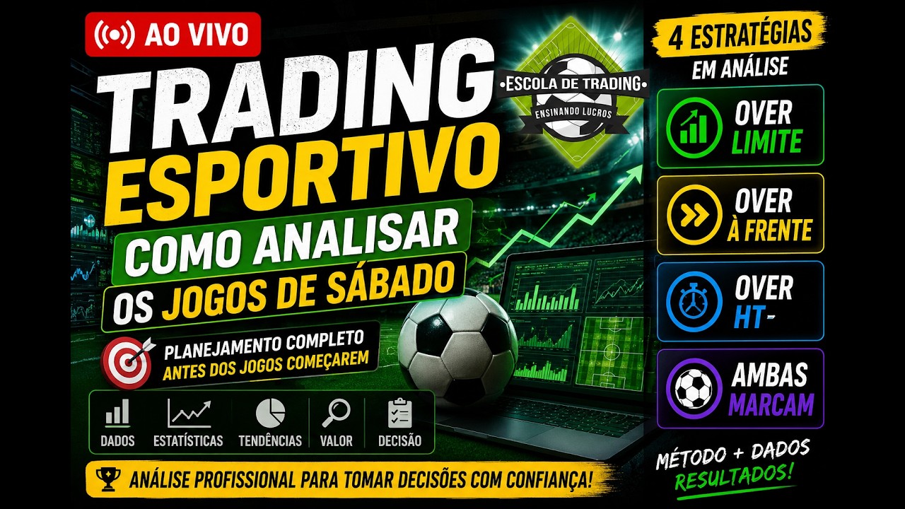 TRADING ESPORTIVO AO VIVO | Como Analisar os Jogos de Sábado