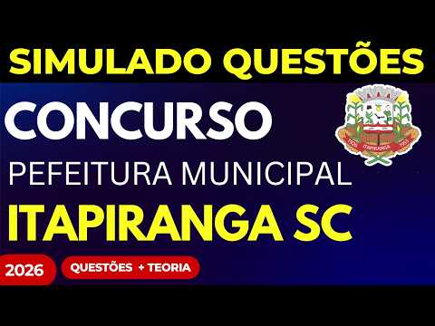 SIMULADO QUESTÕES Prefeitura de Itapiranga SC 2026 Lei Orgânica Municipal e Questões