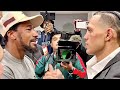 David Benavidez HUGS Demetrius Andrade after beating him down!