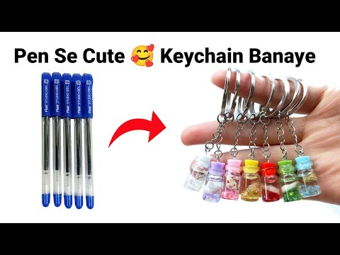 How to make Keychain at home/Homemade bottle Keychain/DIY Gift Keychain/bts Keychain/Cute Keychain