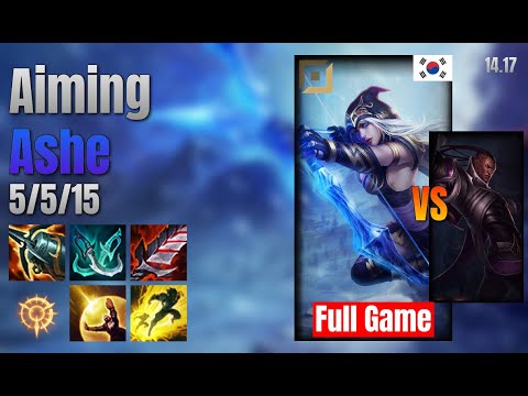 Aiming Adc Ashe vs Lucian lol KR solo rank Full Game 14.17
