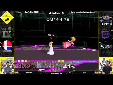 Avalon IX - Nintendude (IC, Peach) Vs Blaze (Peach) - SSBM Singles Bracket Winners Quarter Final