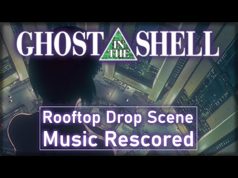 Ghost in the Shell (1995) - Rooftop Drop Scene | RESCORED