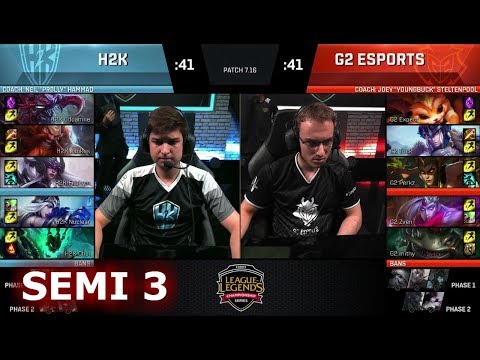 H2K Gaming vs G2 eSports | Game 3 Semi Finals S7 EU LCS Summer 2017 Play-Offs | H2K vs G2 G3