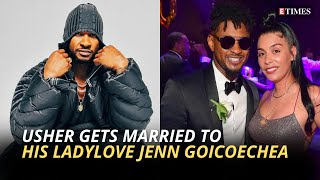 Singer Usher marries his longtime girlfriend Jennifer Goicoechea in Las Vegas. Deets inside