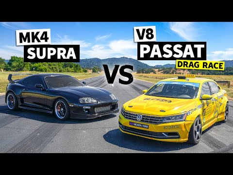 MKIV Supra vs the World’s Rowdiest LS7 Passat (with 8 to 1 Headers!)