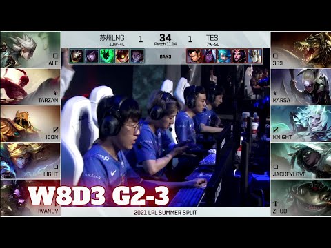 LNG vs TES - Game 3 | Week 8 Day 3 LPL Summer 2021 | LNG Gaming vs Top Esports G3