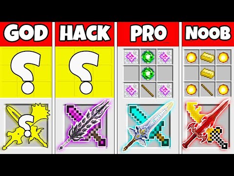 Minecraft: ABILITY EPIC MAGIC SWORD CRAFTING MUTANT MONSTER CHALLENGE - NOOB vs PRO vs HACKER vs GOD