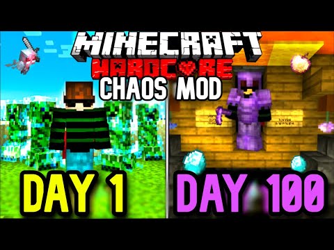 Spatular - I Survived 100 Days In The CHAOS MOD In Hardcore Minecraft!