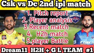 CSK vs DC dream11 team csk vs Dc player Battle csk vs Dc dream11 player analysis CSK vs DC 2nd match