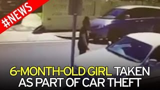 Six months old baby girl stolen during Mercedes carjacking as family friend jumps on bonnet