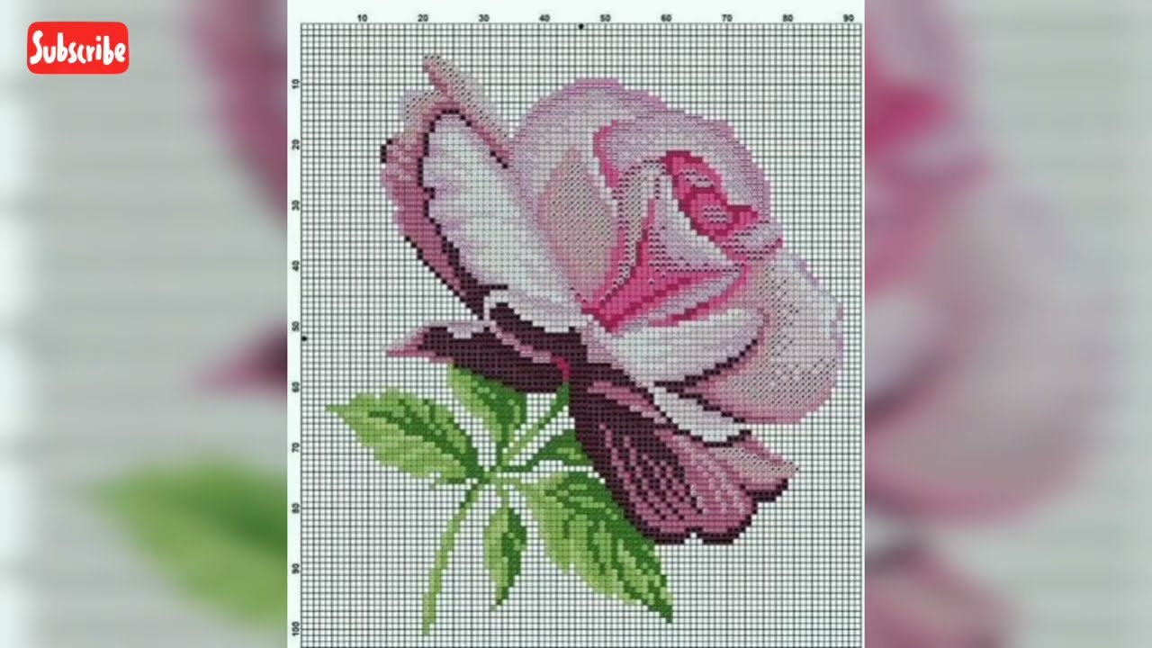 Rose cross stitch embroidery | rose flower design for cross stitch embroidery