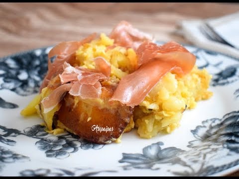 Receta casera de las Patatas revueltas con Jamón Ibérico