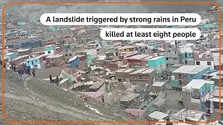 Strong rains trigger deadly landslide in Peru Mp4 3GP & Mp3
