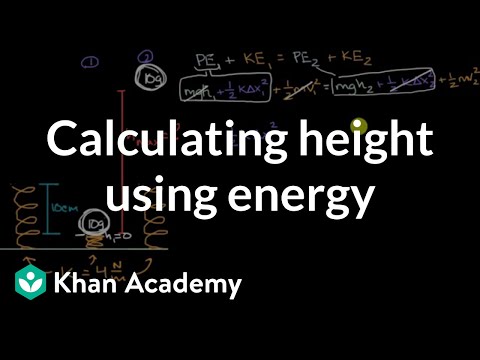 Part of a video titled Calculating height using energy - High School Physics - YouTube