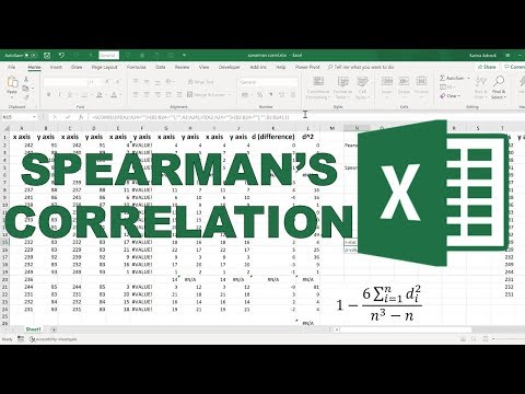 How to calculate Spearman's correlation in excel with missing values