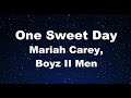 Karaoke One Sweet Day Mariah Carey Boyz II Men No Guide Melody Instrumental