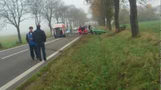preview picture of video 'Wypadek droga nr.627 Ostrów Mazowiecka - Ostrołęka 21.10.2012'