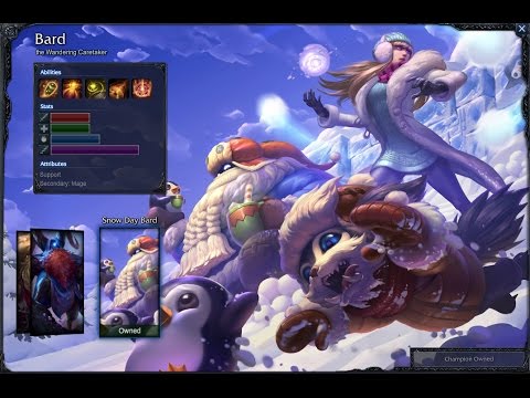 Snow Day Bard Skin Spotlight Gameplay 1080p HD League Of Legends