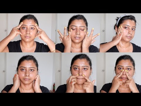 Antiaging Face Massage Techniques To Reduce Forehead wrinkles,Double Chin and Sagging Cheeks