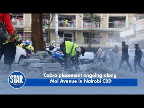 Cabro placement ongoing along Moi Avenue in Nairobi CBD