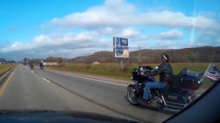 preview picture of video 'Motorcycle Escort - Traveling Vietnam War Memorial Wall - Lancaster Ohio'