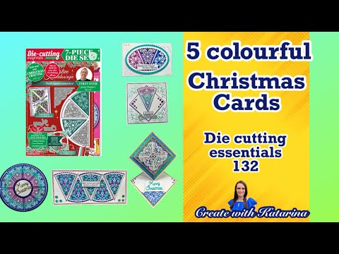 5 Colourful Christmas Cards | Jamie Rodgers Festive Kaleidoscope Die Set | DCE Issue 132
