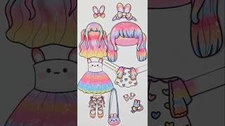 Download lagu 🌈🐰Rainbow rabbit coordination #rainbow #rabbit #paperdolls #shorts mp3