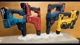 Hilti TE 6-22, Bosch GBH 18V-26F, Makita DHR242Z или DeWalt DCH253.
