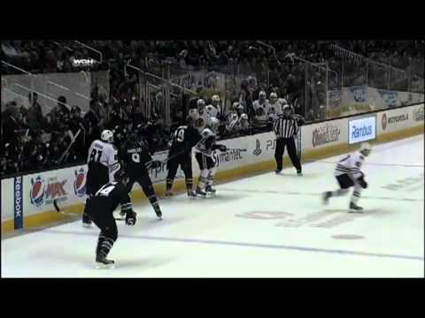 Jonathan Toews vs Joe Thornton Fight  Feb 10 2012
