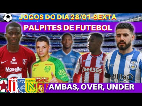 Palpites de Futebol para Hoje 28/01, SEXTA.